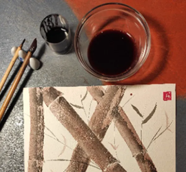 SuVi-e - connectant el pinzell al cor. Pintura japonesa sumi-e i Pintura amb vi